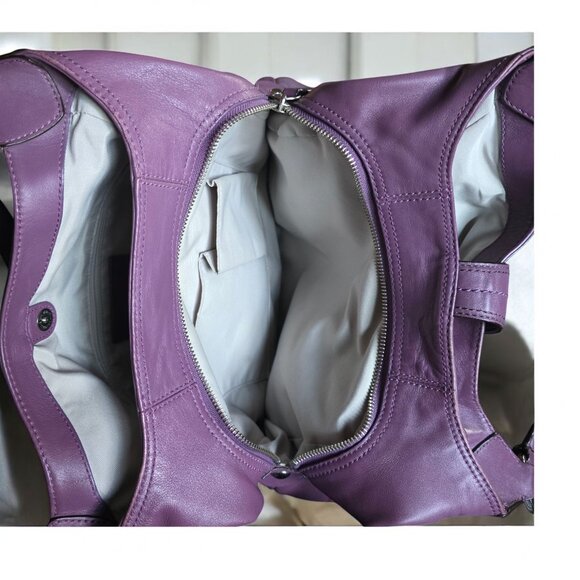 NWOT COACH F17092 Madison Lynn Pleated Soho Carryall Tote Vibrant Purple - Picture 10 of 17